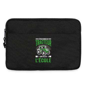 Idée Cadeau Tracteur Fermier Agriculteur Drôle - Sacoche pour ordinateur portable 13 pouces - noir - Devant