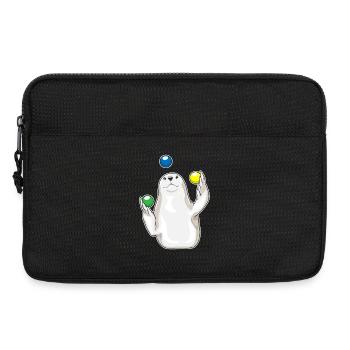 Jonglerie de jongleur de phoque - Sacoche pour ordinateur portable 13 pouces - noir - Devant