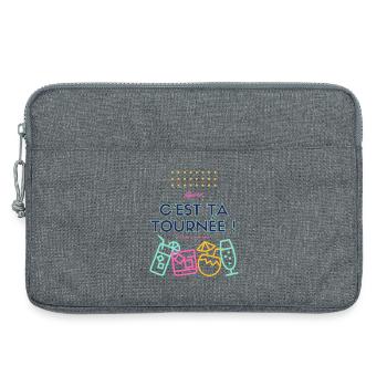 c est ta tournée ! Design humour apéro - Sacoche pour ordinateur portable 13 pouces - gris chiné - Devant