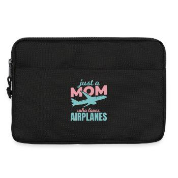 Airplane lover mom - Laptop bag 13" - black - Front