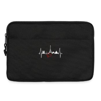 Paris Skyline Herzschlag Eiffelturm Frankreich - Laptoptasche 13" - Schwarz - Vorne