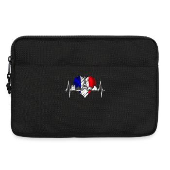 Paris Skyline Herzschlag Eiffelturm Frankreich - Laptoptasche 13" - Schwarz - Vorne