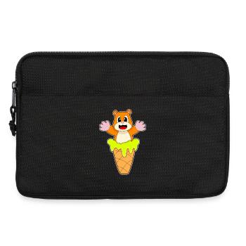 Crème glacée à gaufres de hamster - Sacoche pour ordinateur portable 13 pouces - noir - Devant