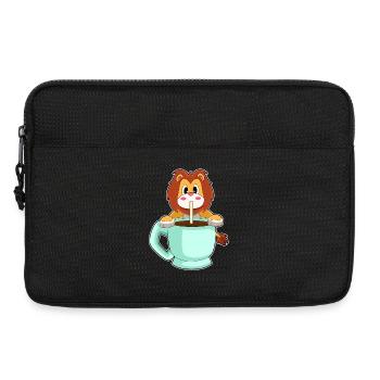 Lion cup of coffee - Laptop bag 13" - black - Front