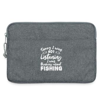 Slogan de pêche - Sacoche pour ordinateur portable 13 pouces - gris chiné - Devant