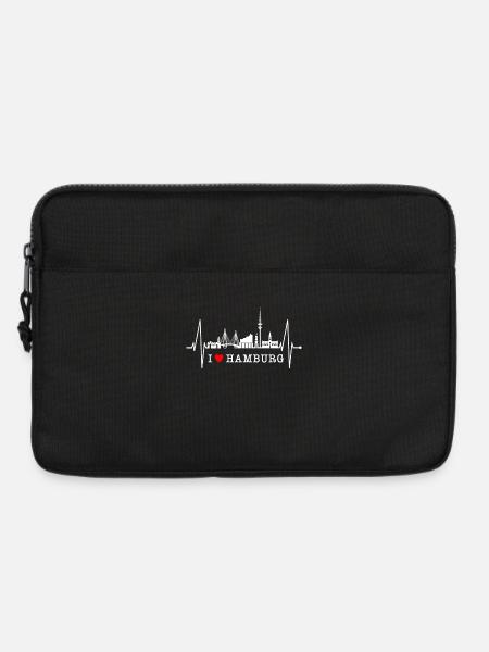 Hamburg Skyline Herzschlag Hamburger Liebe Fan - Laptoptasche 13" - Schwarz