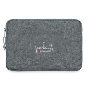 Düsseldorf Skyline Herzschlag Liebe Düsseldorfer - Laptoptasche 13" - Grau meliert - Vorne