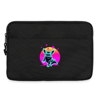 Französiche Bulldogge Synthwave Frenchie - Laptoptasche 13" - Schwarz - Vorne