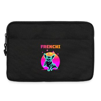 Synthwave Frenchie Bulldog Dog Lover Frenchie - Laptop bag 13" - black - Front