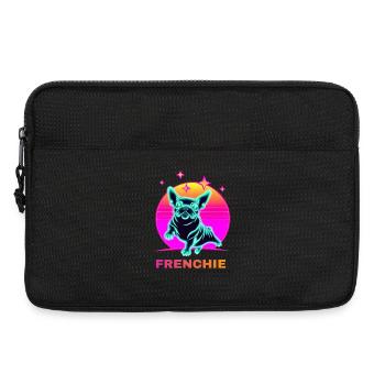 French Bulldog Neon Color 80s Style - Laptop bag 13" - black - Front