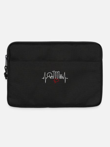 Singapur Skyline Herzschlag Asien I Love Singapore - Laptoptasche 13" - Schwarz