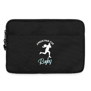 Je Peux Pas J'ai Rugby cadeau humoristique - Sacoche pour ordinateur portable 13 pouces - noir - Devant