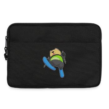 Katze Skispringer Ski Wintersport - Laptoptasche 13" - Schwarz - Vorne
