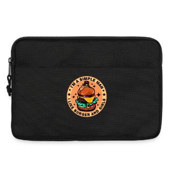 Burger Cheeseburger love - simple man - Laptop bag 13" - black - Front