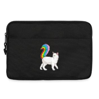 Katze Regenbogen - Laptoptasche 13" - Schwarz - Vorne