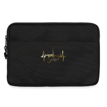 Stuttgart Skyline Herzschlag Herz Stuttgarter Fan - Laptoptasche 13" - Schwarz - Vorne