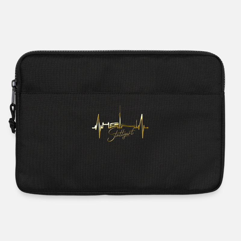 Stuttgart Skyline Herzschlag Herz Stuttgarter Fan - Laptoptasche 13" - Schwarz