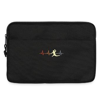 Ligne de cœur de joueur de handball vintage - Sacoche pour ordinateur portable 13 pouces - noir - Devant