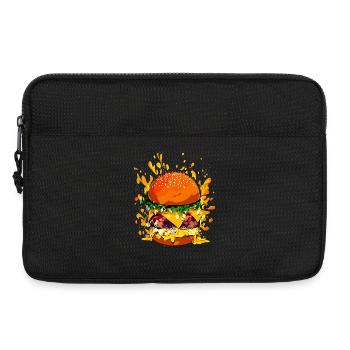 Cheeseburger extravagant avec éclaboussures de fromage - Sacoche pour ordinateur portable 13 pouces - noir - Devant
