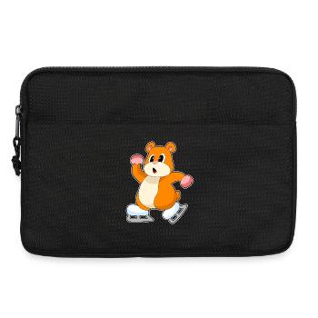 Hamster Eislaufen Schlittschuhe Wintersport - Laptoptasche 13" - Schwarz - Vorne