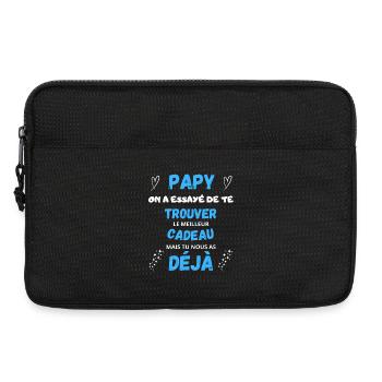 Cadeau Humour Papy Pour La Fête Des Grands Pères - Sacoche pour ordinateur portable 13 pouces - noir - Devant