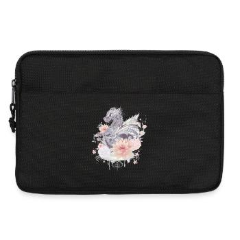 wunderschöner Drache im japanischen Stil & Blüten - Laptoptasche 13" - Schwarz - Vorne