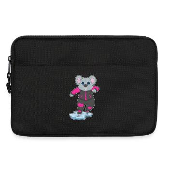 Maus Eislaufen Schlittschuhe - Laptoptasche 13" - Schwarz - Vorne