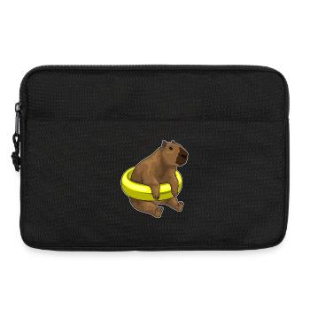 Wasserschwein Schwimmen Schwimmring Sommer - Laptoptasche 13" - Schwarz - Vorne
