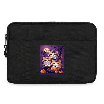 Trio von Kätzchen im Halloween-Stil - Laptoptasche 13" - Schwarz - Vorne