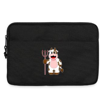 Kuh Halloween Teufel Dreizack - Laptoptasche 13" - Schwarz - Vorne