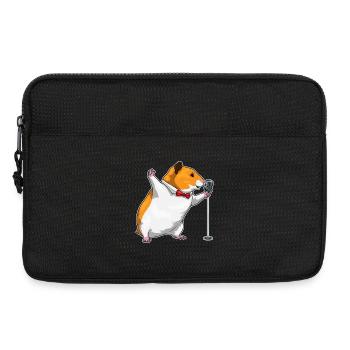 Chanteur de hamster Chant au micro - Sacoche pour ordinateur portable 13 pouces - noir - Devant
