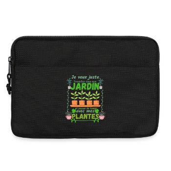 Travailler dans mon Jardin et Mes Plantes - Sacoche pour ordinateur portable 13 pouces - noir - Devant