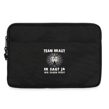 Hochzeit Junggesellenabschied Wolf Bräutigam Braut - Laptoptasche 13" - Schwarz - Vorne