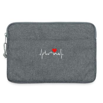 Amsterdam Skyline Niederlande Herzschlag Holland - Laptoptasche 13" - Grau meliert - Vorne