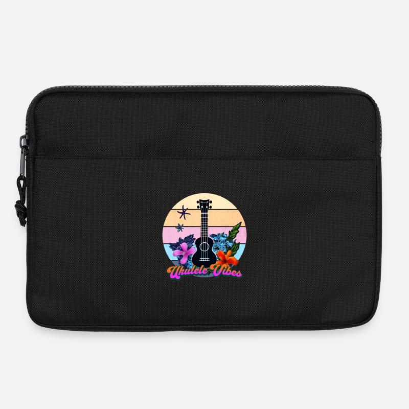 Ukulele Vibes Retro Tropic Circle - Laptop bag 13" - black