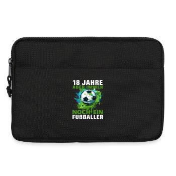 Fußballer 18 Geburtstag Fußballspieler Fußball - Laptoptasche 13" - Schwarz - Vorne