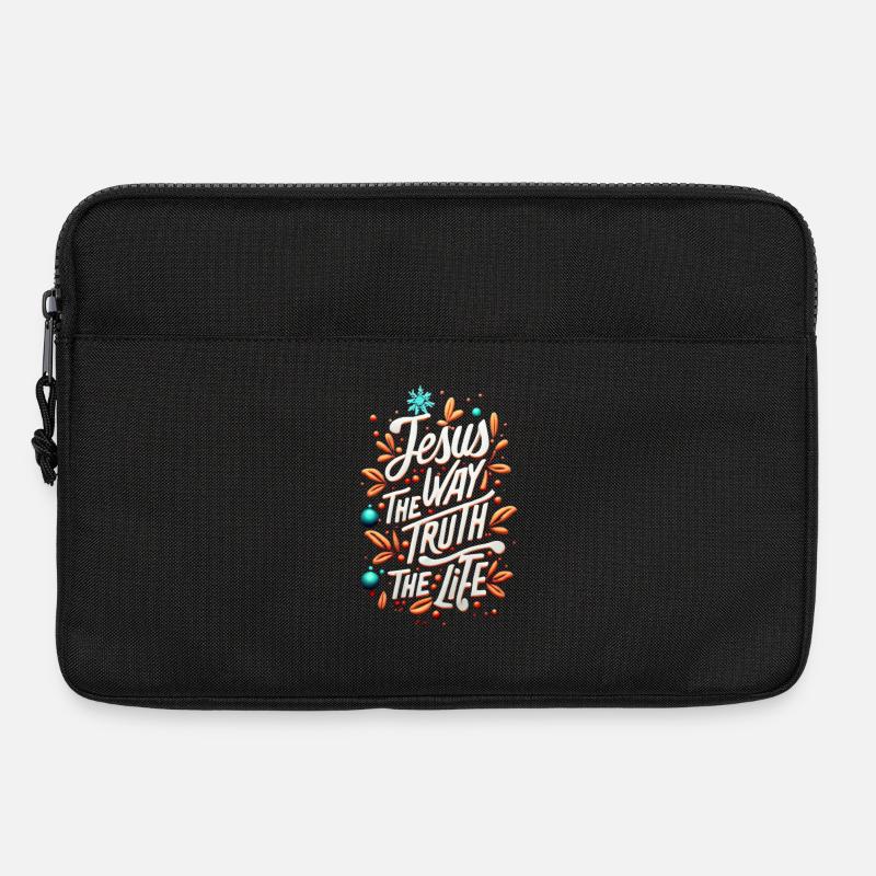 Typographie de la vie vérité de la vie de Jésus - Sacoche pour ordinateur portable 13 pouces - noir