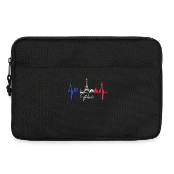 Paris Skyline Herzschlag Eiffelturm Frankreich - Laptoptasche 13" - Schwarz - Vorne