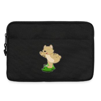Katze Yoga Fitness Gymnastik - Laptoptasche 13" - Schwarz - Vorne