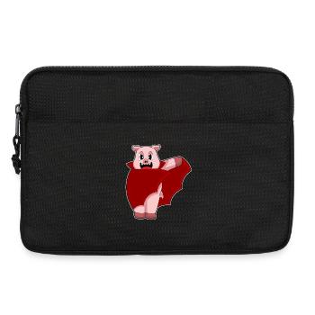 Pig Halloween Bat - Laptop bag 13" - black - Front