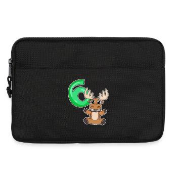 6 Geburtstag 6 Jahre alt mit Tier Motiv - sechs - Laptoptasche 13" - Schwarz - Vorne