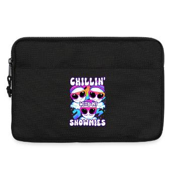 Chillin With My Snowmies Groovey Snowman - Laptop bag 13" - black - Front