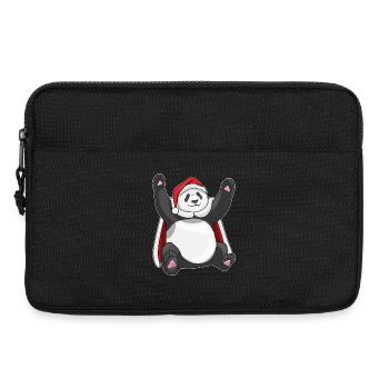 Chapeau de père Noël Panda - Sacoche pour ordinateur portable 13 pouces - noir - Devant
