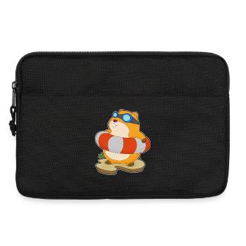 Hamster Schwimmen Schwimmring Sommer - Laptoptasche 13" - Schwarz - Vorne