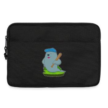 Seehund Baseball Baseballschläger - Laptoptasche 13" - Schwarz - Vorne