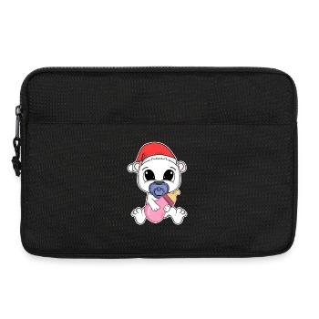 Ours polaire Bébé Ours de Noël - Sacoche pour ordinateur portable 13 pouces - noir - Devant