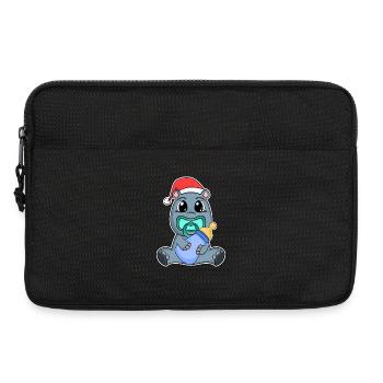Nilpferd Baby Weihnachten - Laptoptasche 13" - Schwarz - Vorne