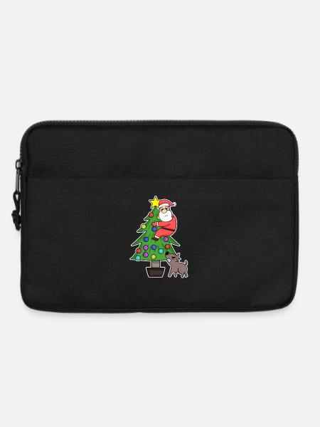 Weihnachtsmann auf dem Weihnachtsbaum - Laptoptasche 13" - Schwarz