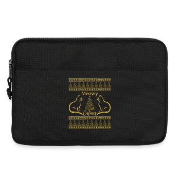 Meowy Catmas Noël Amoureux des Chats Ambiance Noël - Sacoche pour ordinateur portable 13 pouces - noir - Devant