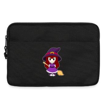 Girl Witch Broom - Laptop bag 13" - black - Front